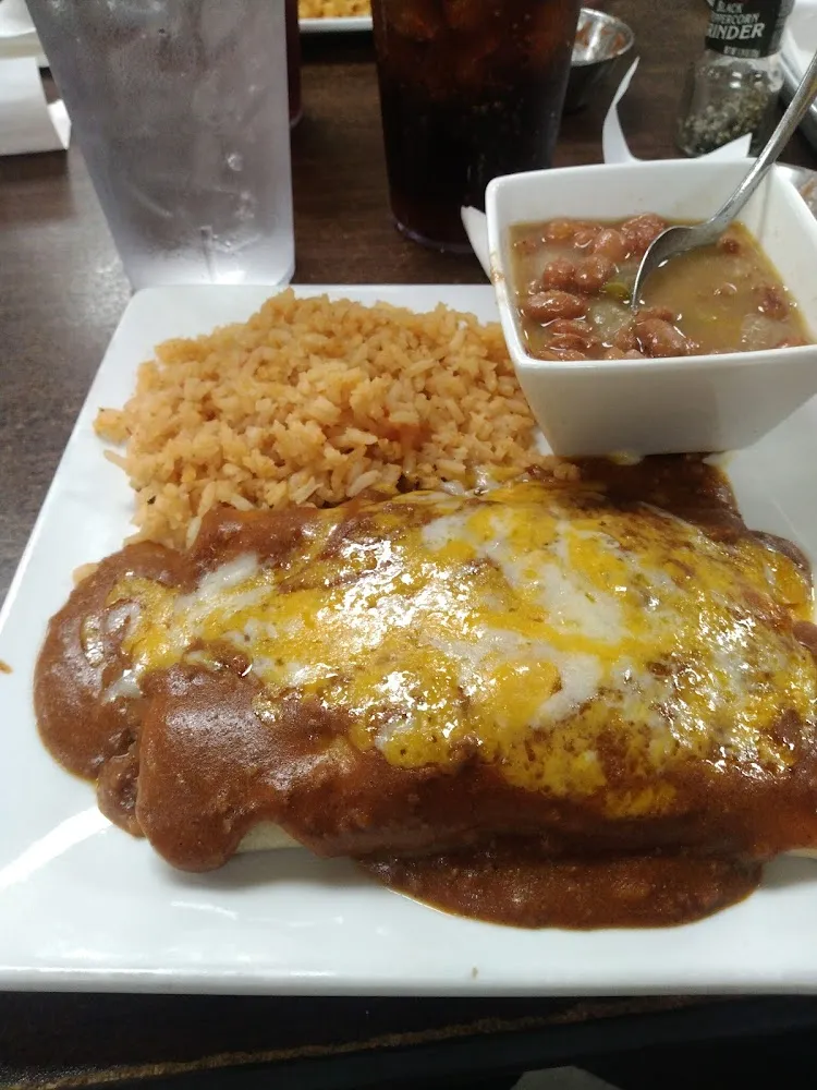 Enchiladas Rice and Beans and Cheese